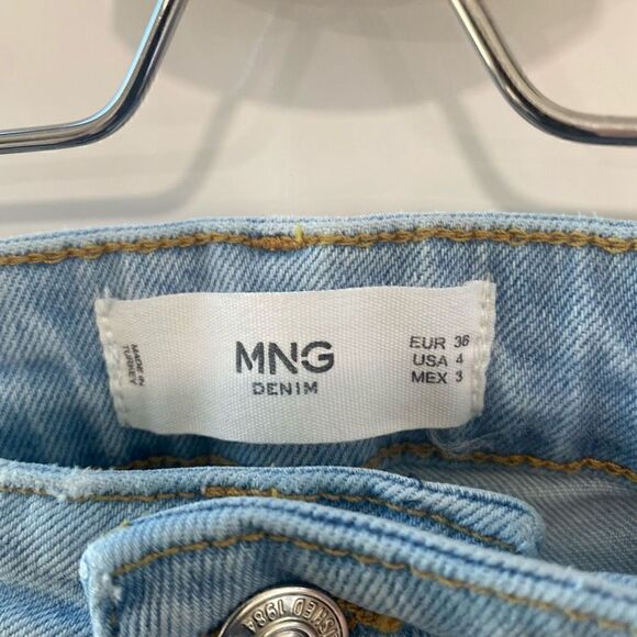 Mango Womens Cotton  Button Zip Fly Denim Mom Jeans Blue Size 4 - Picture 4 of 6